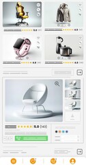 online marketplace website animation. e-commerce and shopping products. marketing, trading and sales