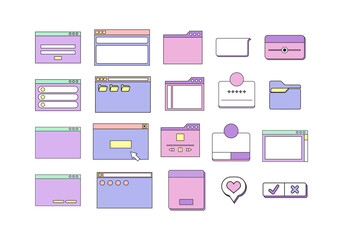 Retro Interface UI Tab Set
