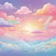 © princess - Pastel rainbow sky fantasy background.
