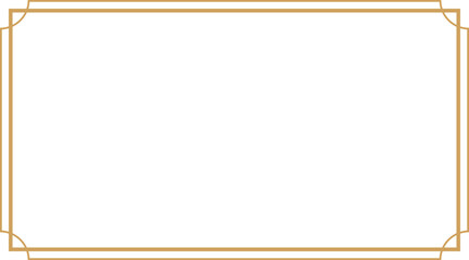 Wall Mural - rectangle art deco gold frame with 3.375 : 1.875 aspect ratio for business card, horizontal border c
