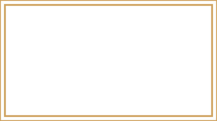 Wall Mural - rectangle double gold frame with 3.375 : 1.875 aspect ratio for business card, horizontal border cut