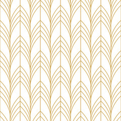 Wall Mural - seamless pattern art deco with multiple golden line ,vintage style background, vector illustration.