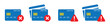 Credit card error icon. Money card blocked icon, vector illustration