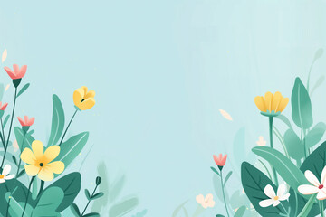 Poster - A slide background for showcasing spring. Background image. Created with Generative AI technology