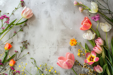 Poster - A slide background for showcasing spring. Background image. Created with Generative AI technology