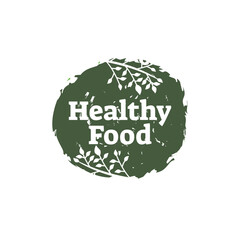 Wall Mural - healthy food logo design with leaf elements.  Organic food vector design