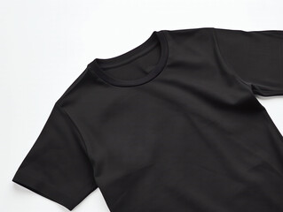 A black t shirt isolated on white background. 