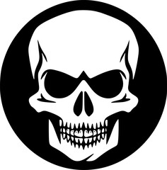 Wall Mural - Skull - Black and White Isolated Icon - Vector illustration