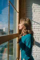 Wall Mural - portrait of beautiful woman in dress