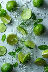  The freshness of a mojito cocktail with splashes