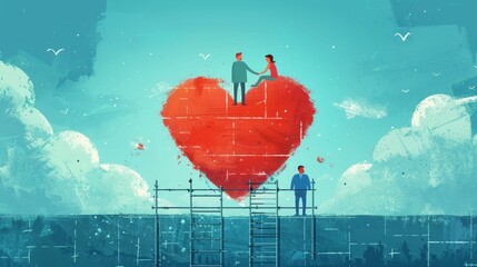 Wall Mural - The Heart of Assistance: Building Business Togetherness Through Support