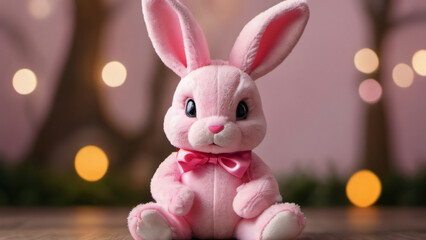 Wall Mural - Photo Of Easter Pink Bunny.