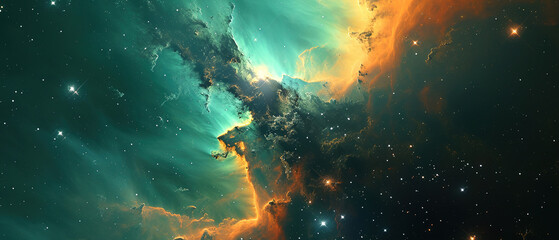 Wall Mural - A Wallpaper of vast and radiant nebula in the Space. Universe