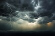 © soleg - dark dramatic stormy sky with lightning and cumulus clouds aerial view for abstract background