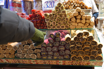 Turkish delight, candy, candy shop in  Istanbul Turkey