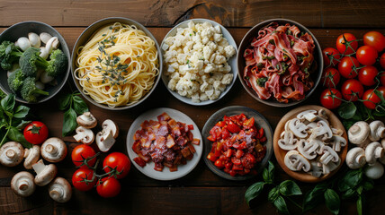 Wall Mural - Ingredients for making homemade pasta.