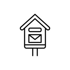 Poster - Mailbox outline icons, minimalist vector illustration ,simple transparent graphic element .Isolated on white background