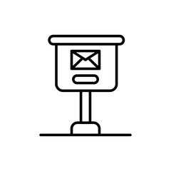 Poster - Mailbox outline icons, minimalist vector illustration ,simple transparent graphic element .Isolated on white background