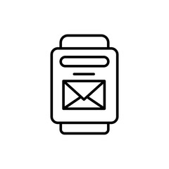 Poster - Mailbox outline icons, minimalist vector illustration ,simple transparent graphic element .Isolated on white background