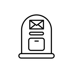 Poster - Mailbox outline icons, minimalist vector illustration ,simple transparent graphic element .Isolated on white background