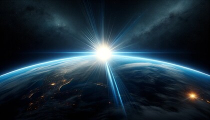 Aufkleber - Breathtaking Sunrise Over Earth as Seen from Space
