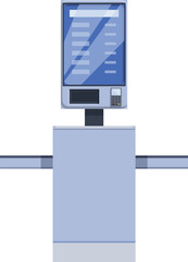 Poster - Self service icon cartoon vector. Cashier terminal. Shop check monitor