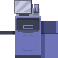 Poster - Cash self service icon cartoon vector. Supermarket shop. Touch monitor
