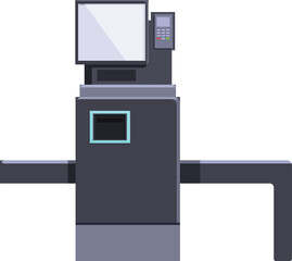 Poster - Machine scan icon cartoon vector. Payment terminal. Store business