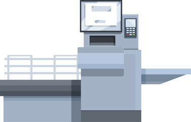 Poster - Grocery self service icon cartoon vector. Terminal cashier. Automated monitor