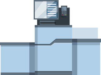 Poster - Self service point icon cartoon vector. Monitor machine. Banking service