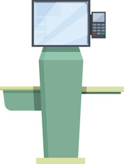 Poster - Terminal self service icon cartoon vector. Monitor machine. Screen retail