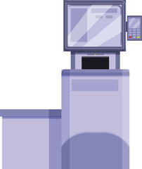 Poster - Counter self service icon cartoon vector. Automated control. Touch monitor