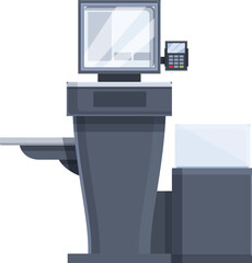 Poster - System self service icon cartoon vector. Cashier terminal. Shop display