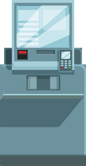 Poster - Cashier monitor icon cartoon vector. Self service point. Monitor machine