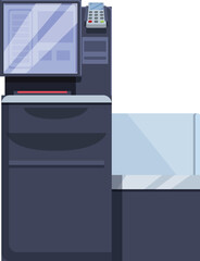Poster - Counter food icon cartoon vector. Cashier terminal. Online decorative banking