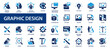 © LineSolution  - Graphic design flat icons set. Design, creativity, draw, stationary, illustration, portfolio, software, website icons and more signs. Flat icon collection.