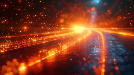 Aufkleber - The intersection collision of luminous lines moving in opposite directions is well suited to speed and force sensing technology.