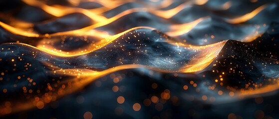 Poster - Dark golden and black 3D abstract wallpaper. Golden wallpaper. Black and gold wallpaper.