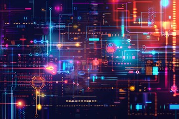 Fototapete - Concept of digital transformation. System engineering. Binary code. Programming.