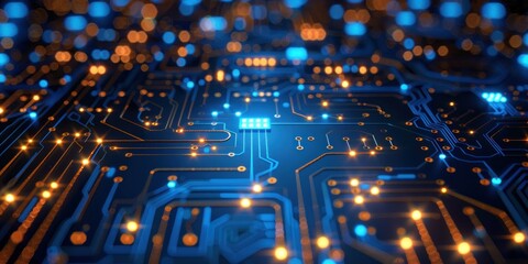 Poster - close up of technology circuit board showcasing intricate world of digital electronics and computing