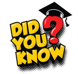Fototapete - Did you know question message. Web banner, idea box, quote for interesting fact. Vector in comic style on transparent background