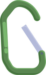 Poster - Safety lock carbine icon cartoon vector. Clasp tool. Rope buckle metal