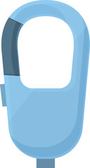 Poster - Blue safety clip icon cartoon vector. Camping adventure. Carabiner safety
