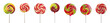 lollipop set png. set of lollipops PNG. Sucker with swirls isolated. lollipop top view. lollipop flay lay png