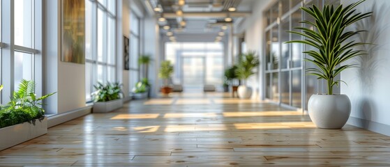 Aufkleber - As a background, you can use a blurred focus of a white open space office interior