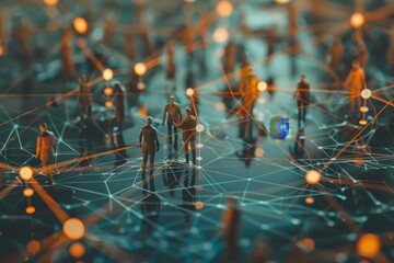 Poster - Human resources. Business network concept. Group of business people. Teamwork.