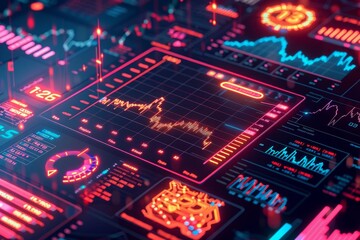 Poster - Financial technology concept. Online banking. Foreign exchange. Fintech.