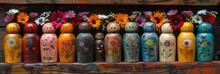 Vibrant, Hand-painted, Wooden Russian Matryoshka Dolls Texture, Background Image, Background For Banner