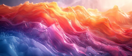 Aufkleber - An abstract spectrum of multicolor rendered in 3D