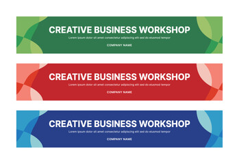 Wall Mural - this is a set of modern style business banner design templates for schools, companies, lectures, wor